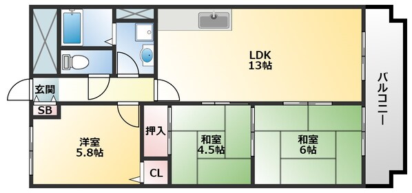 グランドール鳥居の物件間取画像